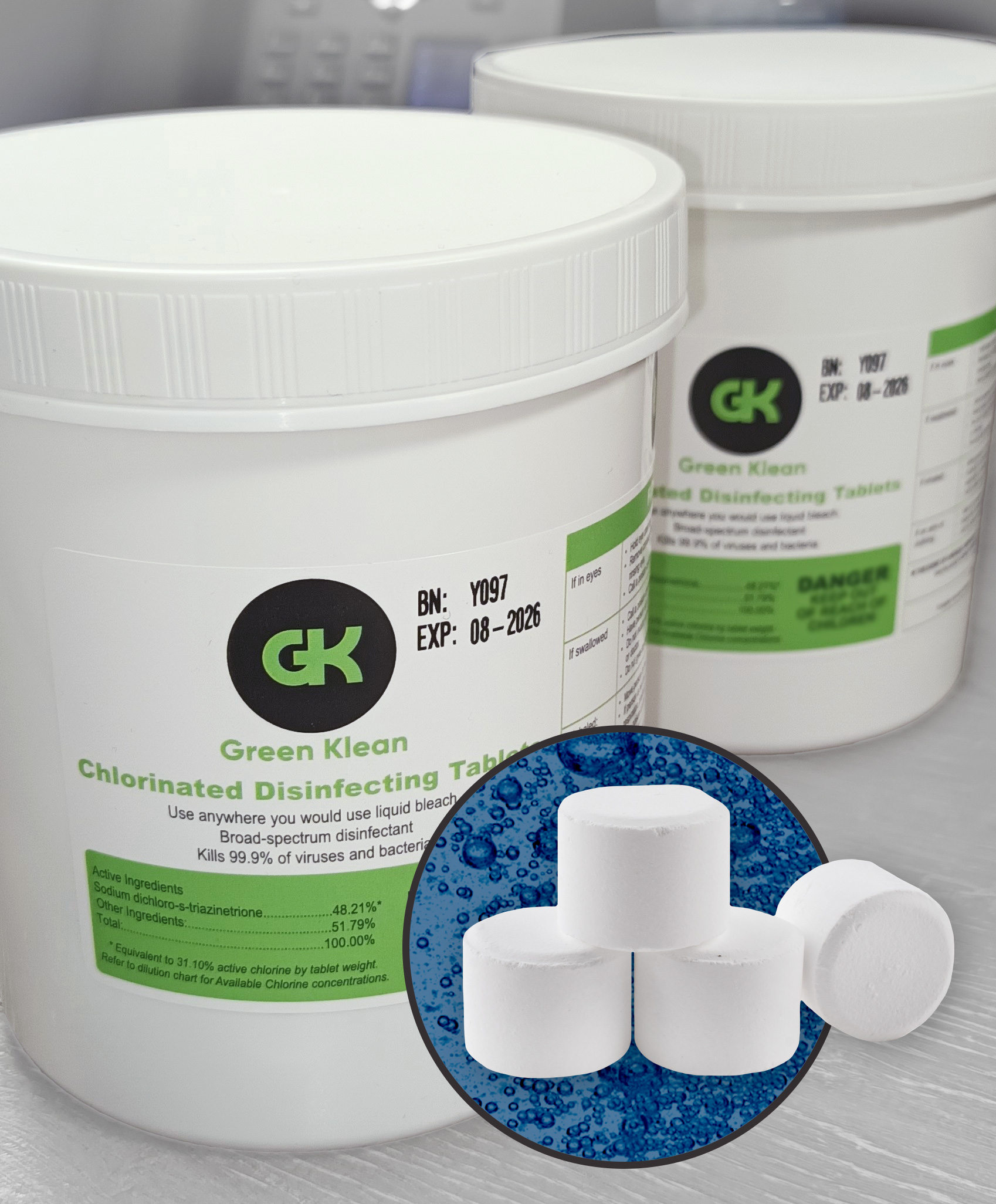 Green Klean® Chlorinated Disinfecting Tablets — bottle of 120