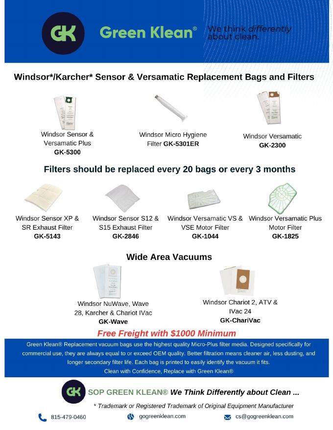 Windsor Karcher Bags & Filters Flyer