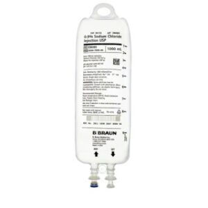 B Braun E8000 - 0.9% Sodium Chloride Injection USP, in E3 IV Container, 1,000 mL, 12CS