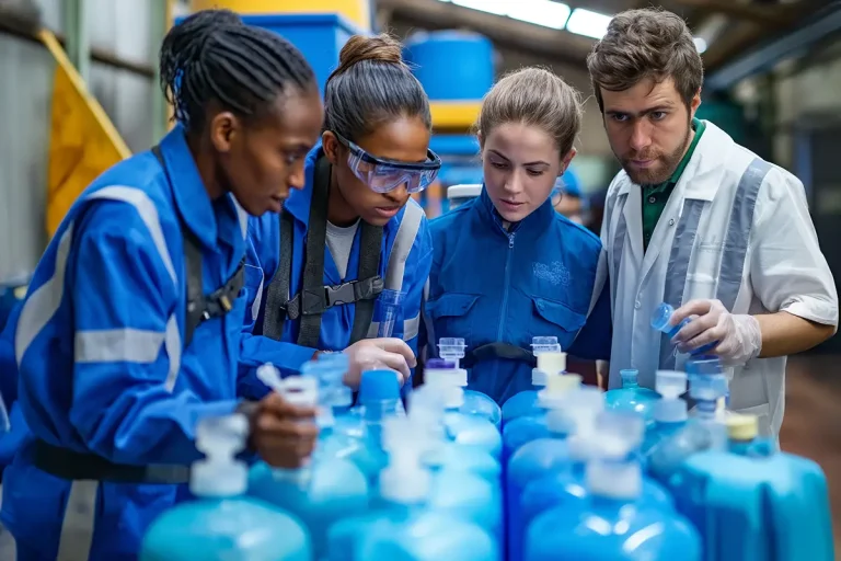 Instructors leading hands-on sterile processing and water safety training
